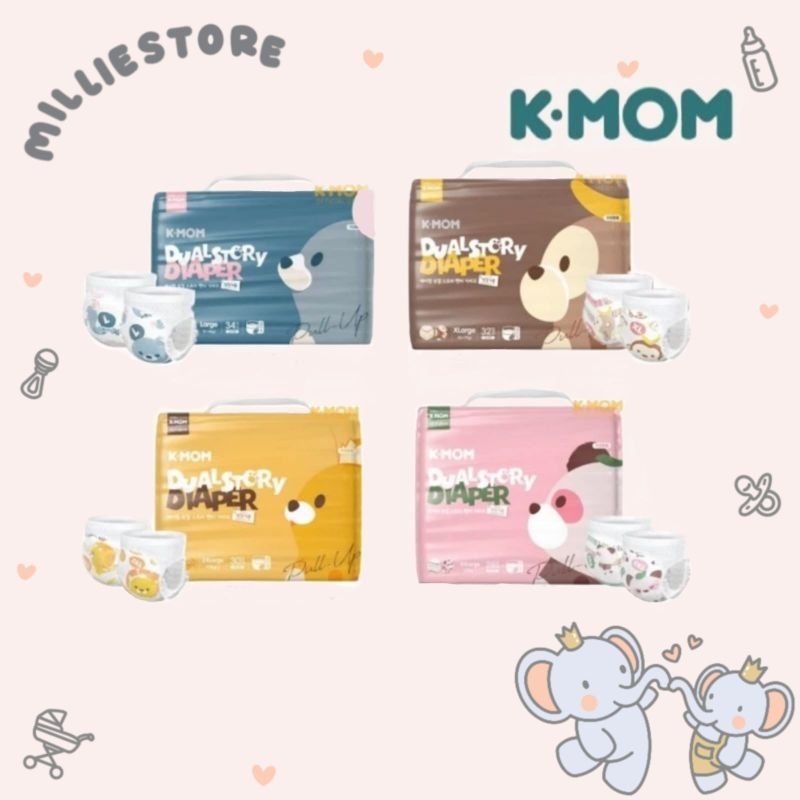 K-MOM Dual Story Pull Up Diaper Pants  L XL XXL XXXL | Popok Bayi Kmom