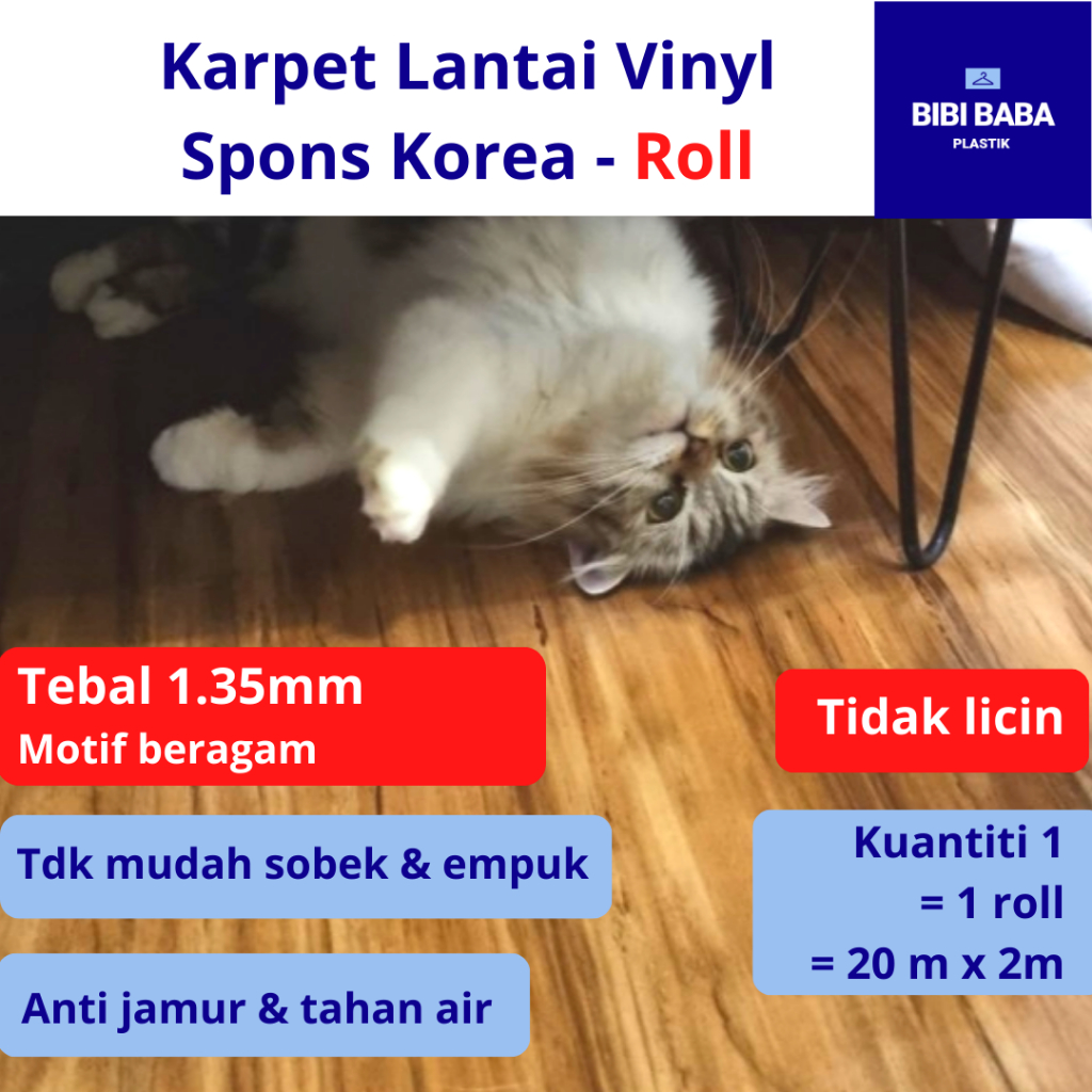 Karpet Lantai Korea Karpet Vinyl ROLL Vinyl Spons Import Korea - Tebal 1.35mm