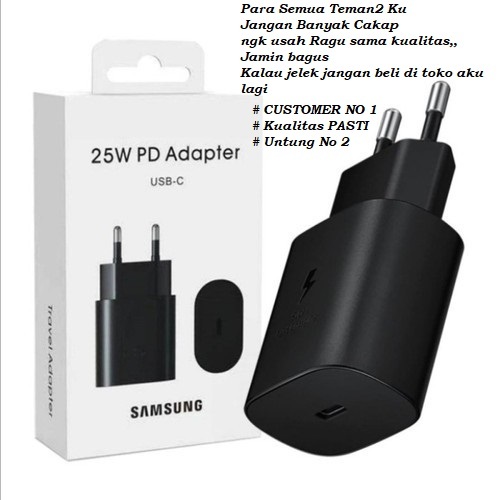 ORI  100% 25W PD Adapter Super Fast Charging SAMSUNG S24 S23 Plus S22+ S21 S20 ULTRA S10 S9 Plus S8 
