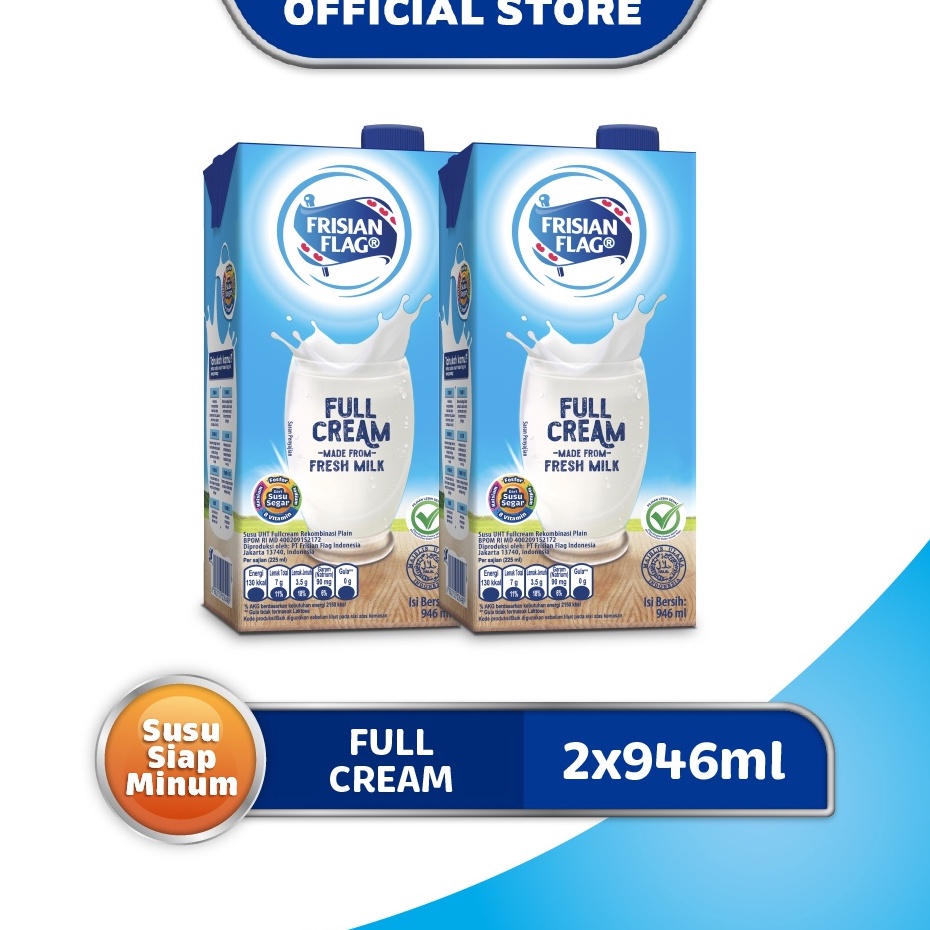 

Ready Stock Frisian Flag Family UHT Full Cream 946 ml x 2 pcs M87