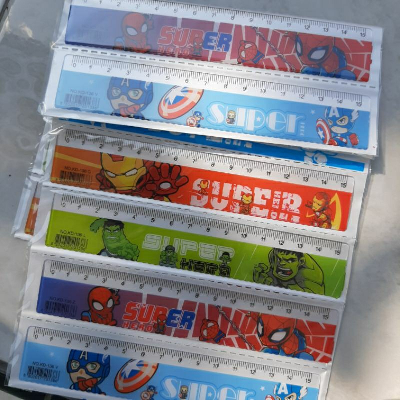 

Penggaris Anak Karakter Superhero 15cm