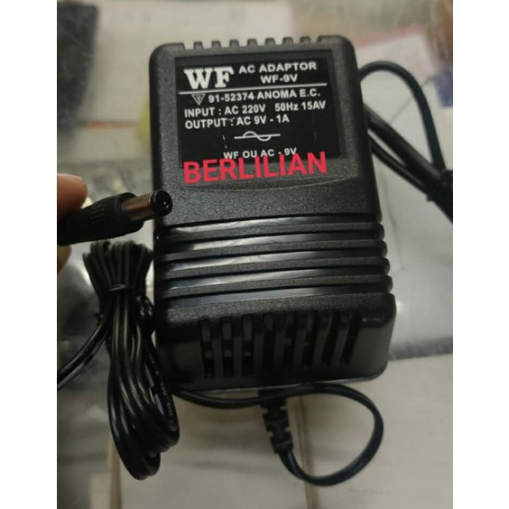 Adaptor AC 9V 1A input AC 22V Merek WF