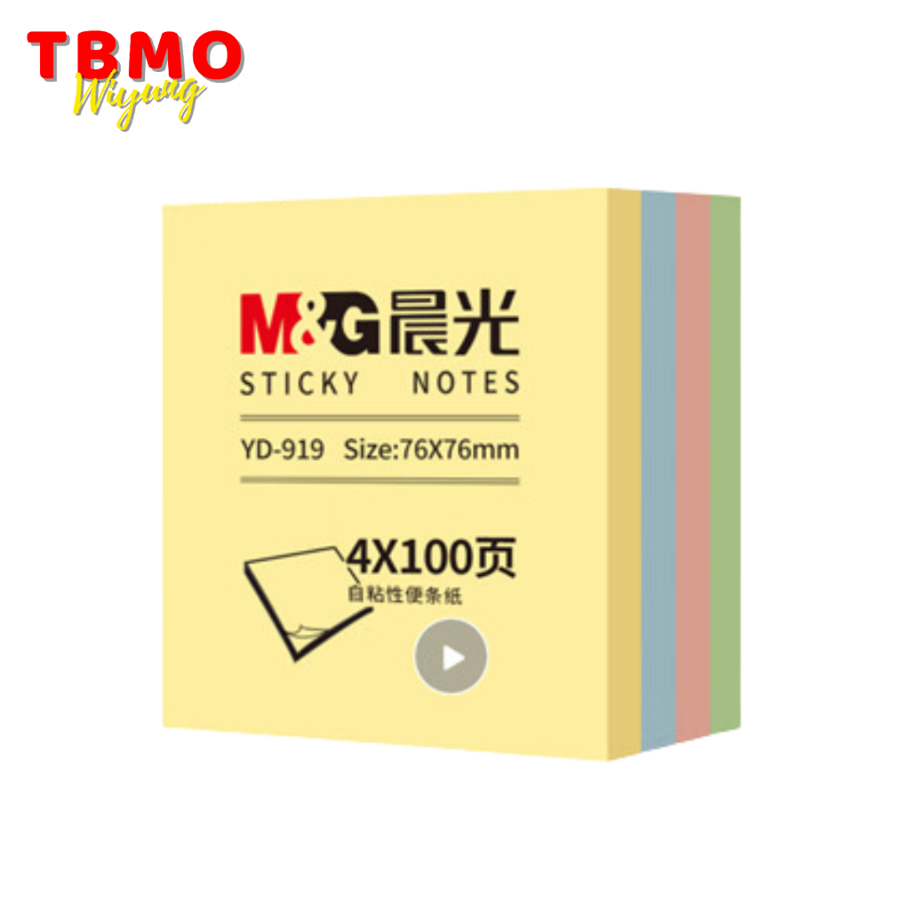 

TBMO M&G 3x3 Sticky Notes 4 Colour Mixed 400 Sheets YD-919