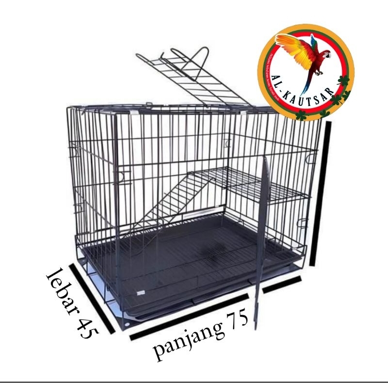KANDANG KUCING 75x45 KANDANG KUCING BESI TEBAL UKURAN BESAR