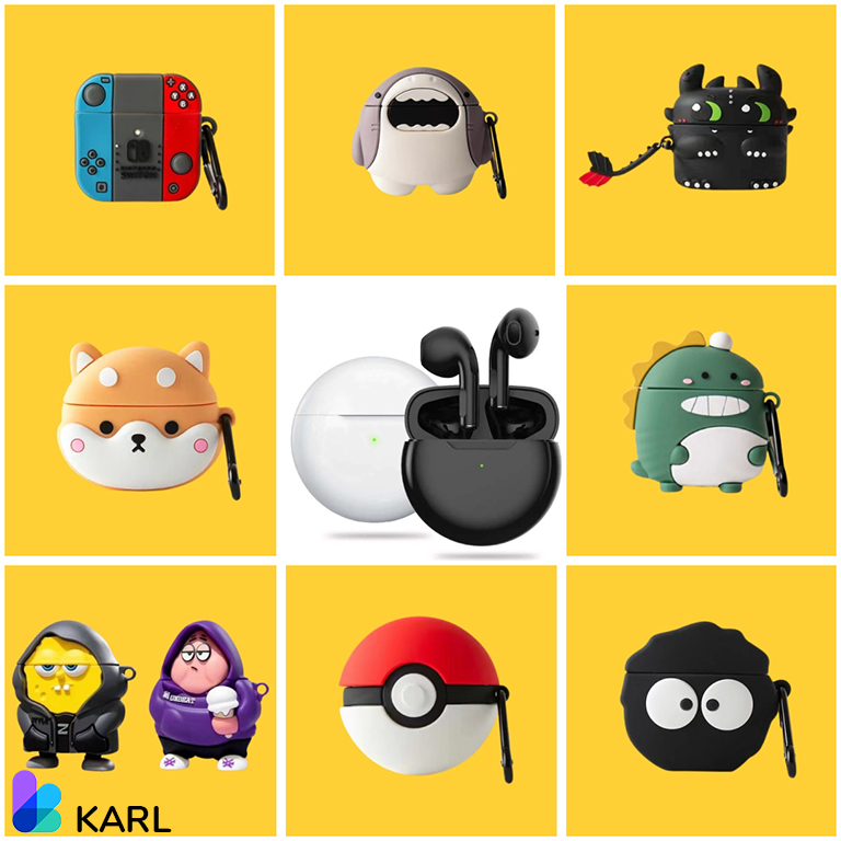 Case Pro 6 / Robot Flybuds T10 / Lenovo HT38 / I63 TWS / Airbuds J6 Soft Case Character Lucu