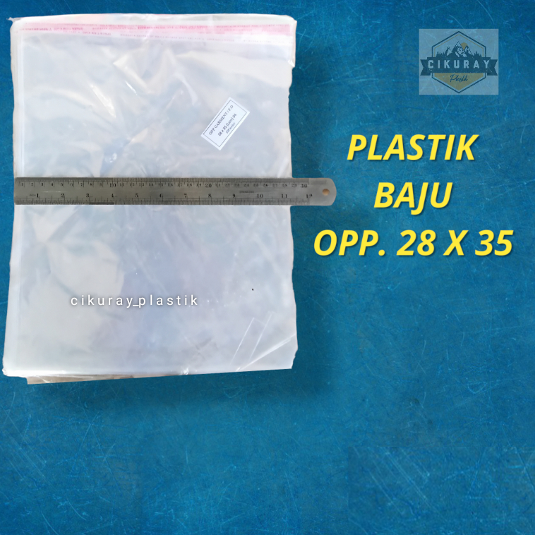

Plastik OPP 28x35 / Plastik Pembungkus Kaos Satuan isi 100 pcs