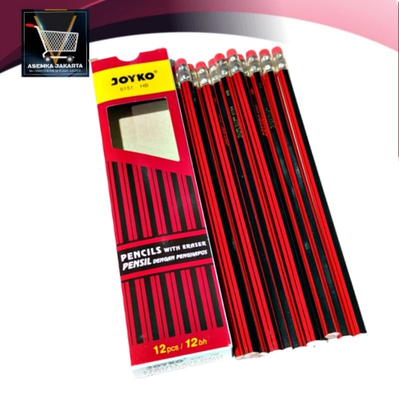 

Pensil Joyko 6151 Pencil HB Clean Eraser 12pcs