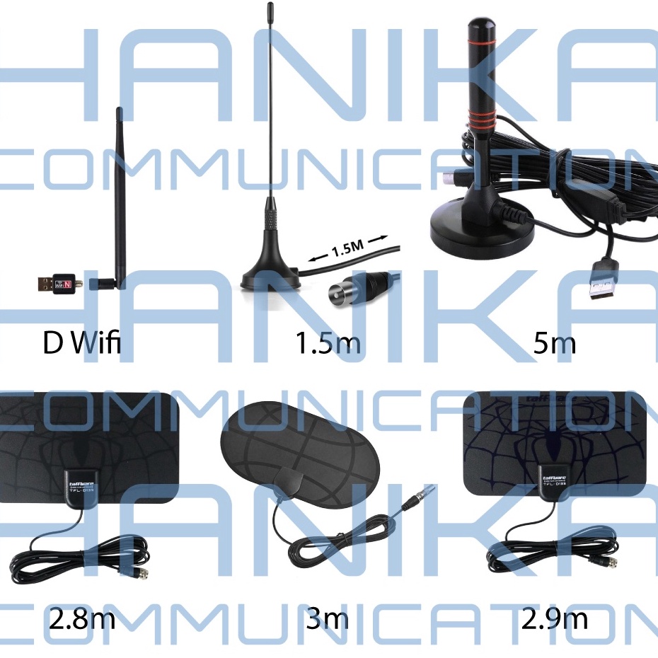 BCJ Antena TV Indoor Digital untuk TV Digital atau Set Top Box Analog ke Digital STB Dongle WiFi