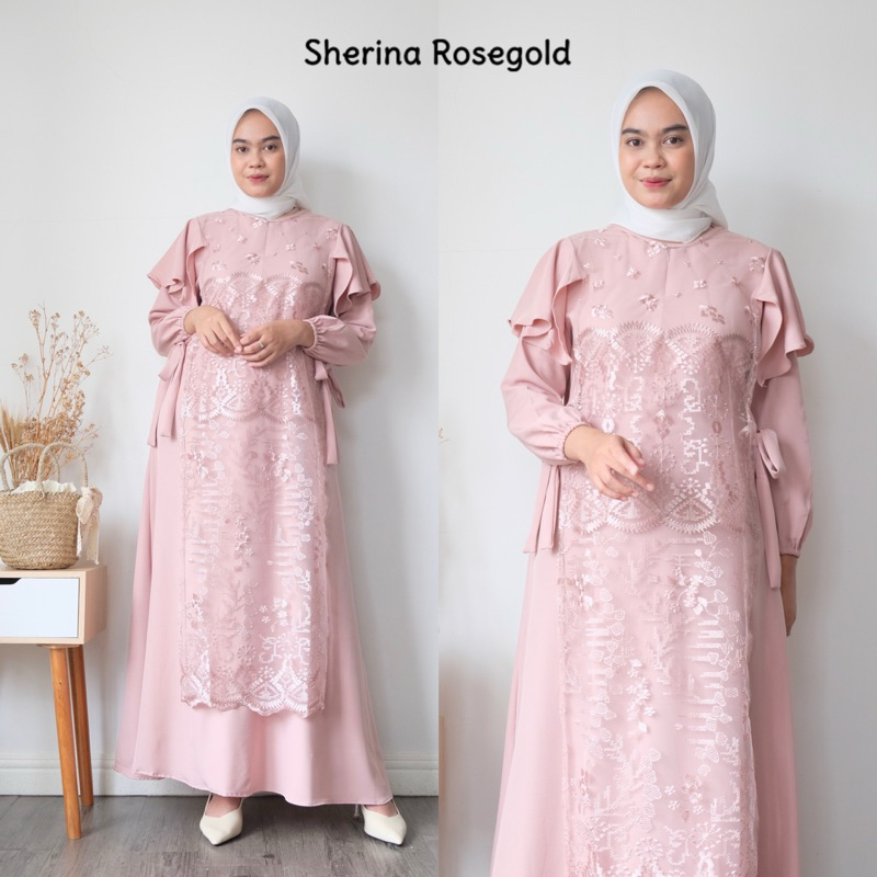 Sherina Outer Maxi Tulle/ Gamis outer shakila/ Dress Long Outer