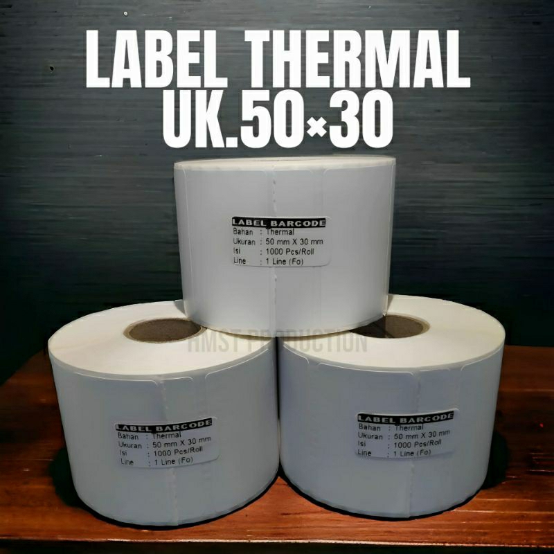 

LABEL THERMAL /LABEL STICKER THERMAL/LABEL BARCODE 50x30 - 50 x 30