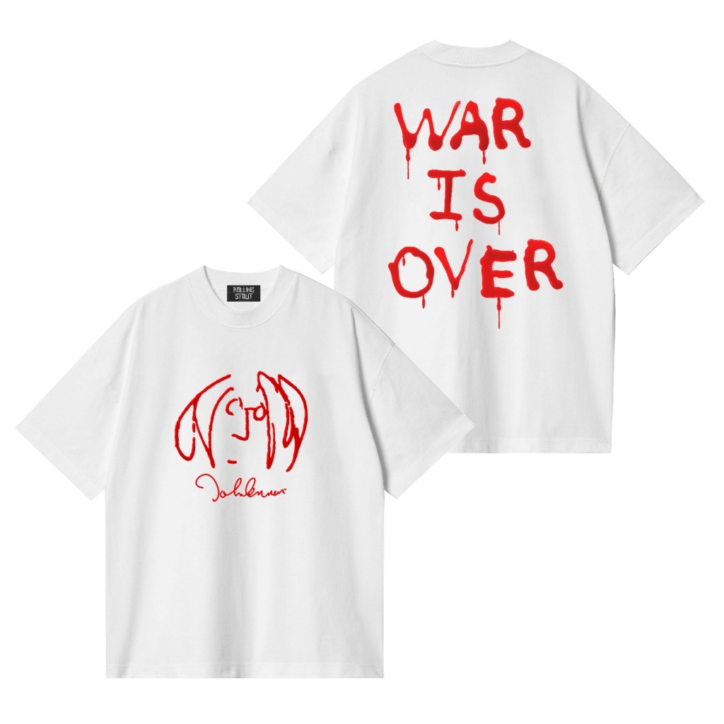 T shirt JOHN LENNON BLOOD | WAR IS OVER | Kaos band | Kaos metal | Kaos Oversize | Rollingstout