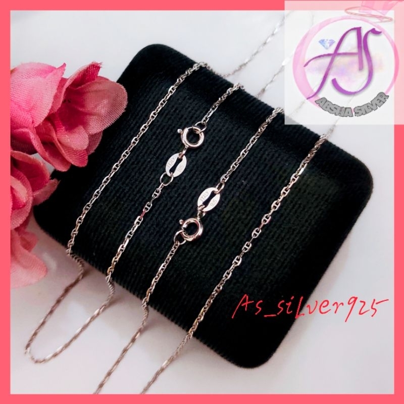 KALUNG ANAK PERAK 35CM RANTAI HERM*$ ASLI SILVER 925 LAPIS MAS PUTIH -KALUNG ANAK LAKI PEREMPUAN