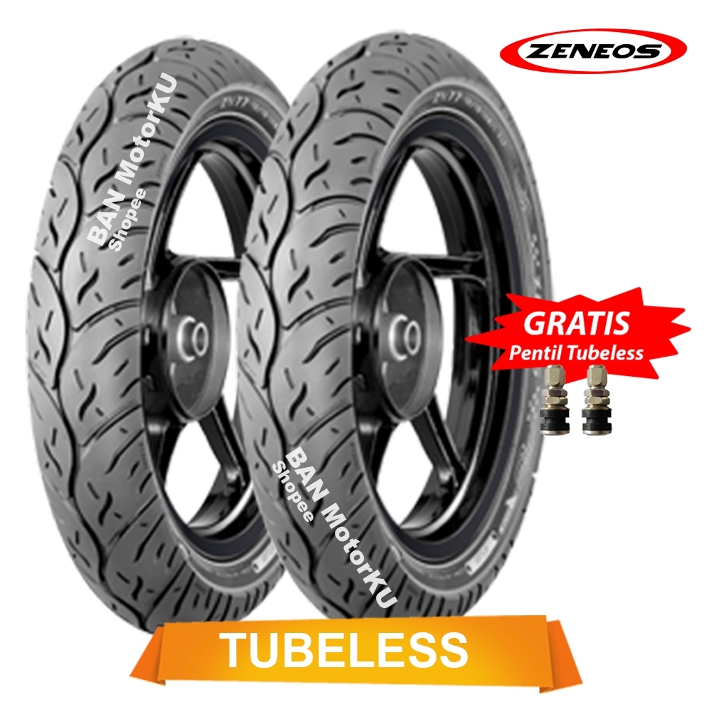 Paket Zeneos Zn 77 / Zn77 ukuran 80/90-17 & 90/90-17 Ban Tubeless Motor Vixion Lama / Old