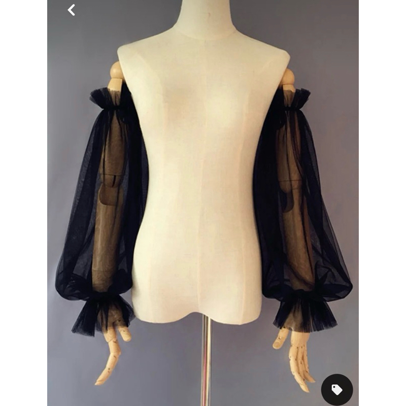 Longsleeve lengan panjang tile lengan terompet puff gembung lepas pasang lengan aksesoris baju