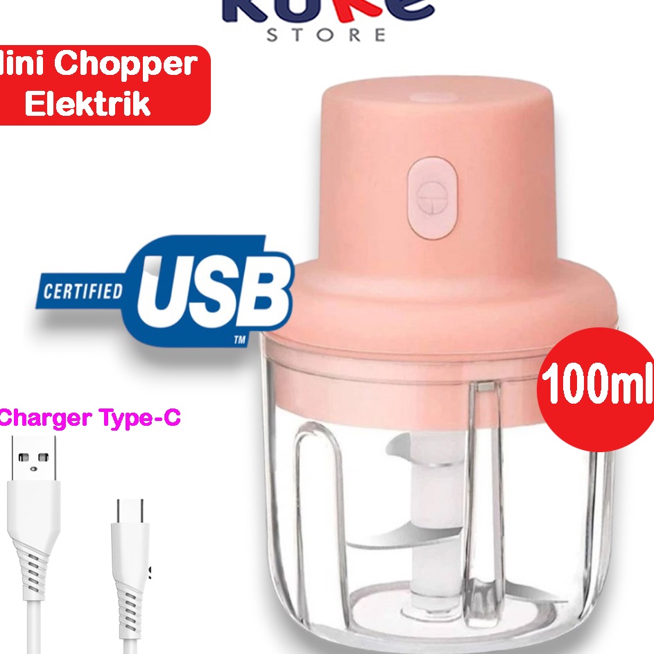 BSi KUKE USB Mini Chopper 1ML Elektrik Tanpa Kabel Food Processor Blender Portable Multifungsi Mini 