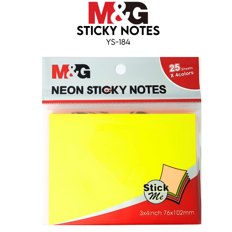 

TBMO M&G STICKY NOTES 3X4` 100S NEON COLOR (25SX4COLOR) 76X102MM - 106223/YS-184 / Sticky Note