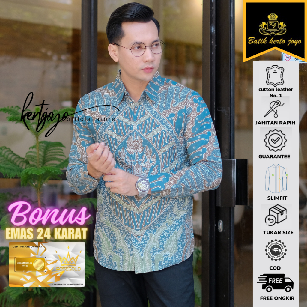 Batik pria modern slimfit Baju Batik Pria Lengan Panjang slimfit baju batik pria MODERN Slimfit prem