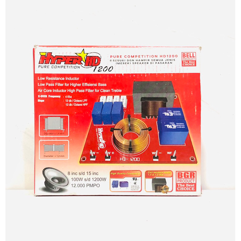 Crossover 2 Way Pasif Hyper HD 1200 Watt Bell BGR