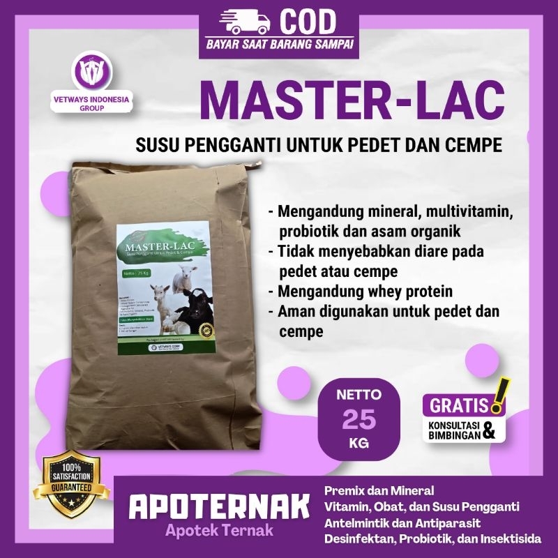Masterlac 25 Kg Susu untuk Anak Sapi Kambing Susu Pedet Susu Cempe