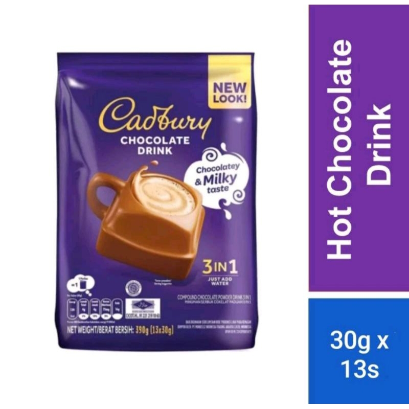 

Minuman Cadbury Chocolate Original Thailand Milky Taste Halal Hot and Cold 3 in 1 390 gr 13 x 30 gram