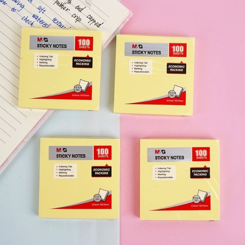

M&G Sticky Notes Memo Tempel 100 Lembar 3x3 inch Economic Pack Yellow Color - YS-222