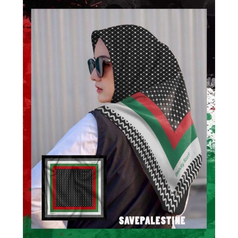 hijab segi empat palestina voal kerudung palestina viral