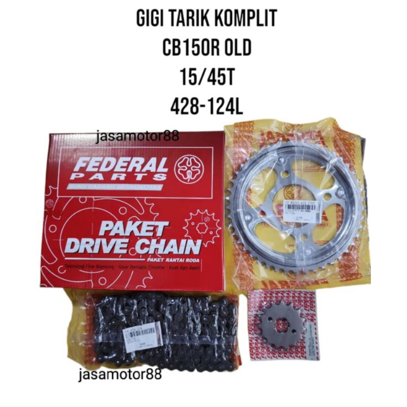 GEAR GIR SET KOMPLIT CB150R CB 150 R OLD 15 45T FEDERAL PARTS