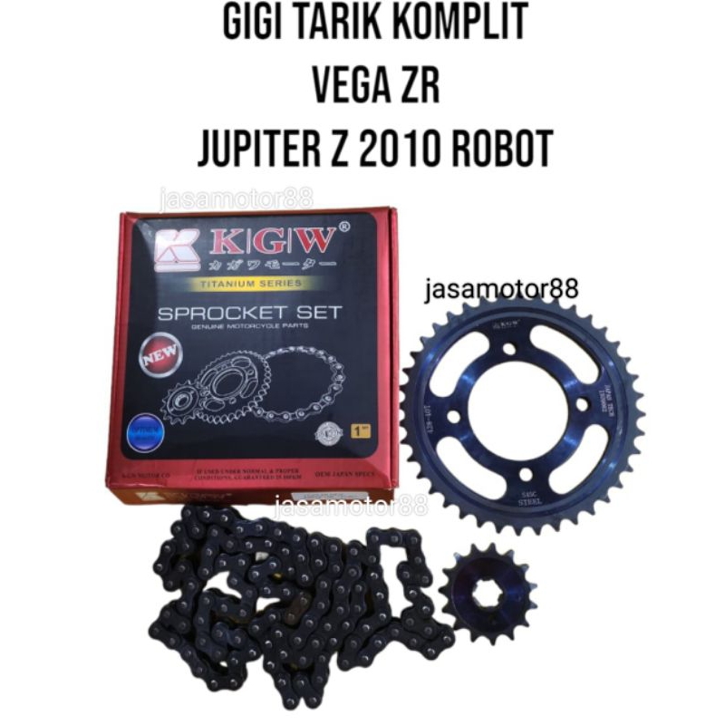 GEAR GIR SET KOMPLIT VEGA ZR JUPITER Z 2010 ROBOT KGW 15T 40T 428 108