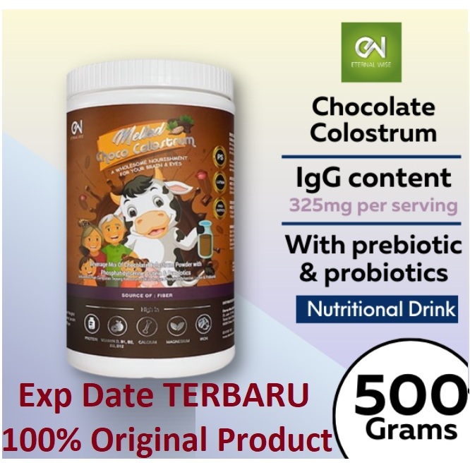 

Eternal Wise Melted Choco Colostrum Susu Bubuk Cokelat Coklat Kolostrum Prebiotic & Probiotics Anak Anak Dewasa