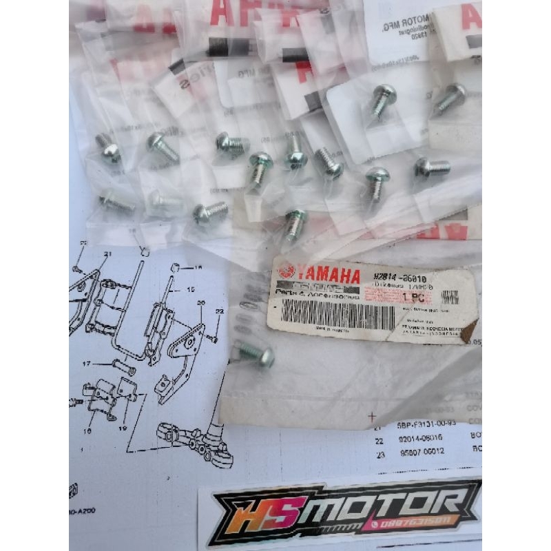 BAUT BRENGKET KUPINGAN LAMPU DEPAN RX KING 2002-2009 ORIGINAL BAUT L KECIL KUPINGAN LAMPU RXKING NEW