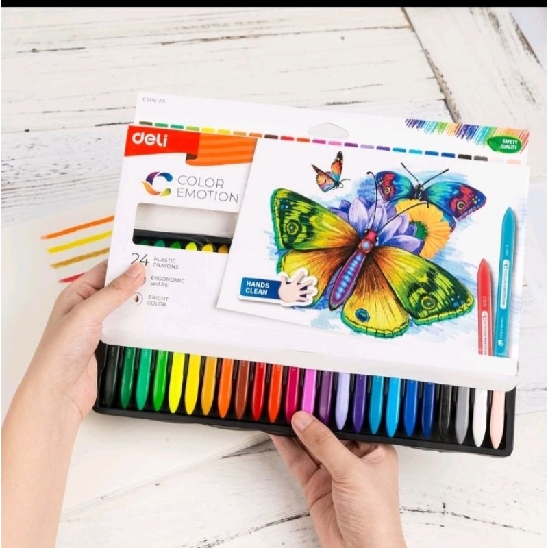 

YENYEN_ATK Deli Krayon Sekolah 12/18/24 Warna Cerah Bentuk Segitiga Ergonomis Tidak Beracun EC20020