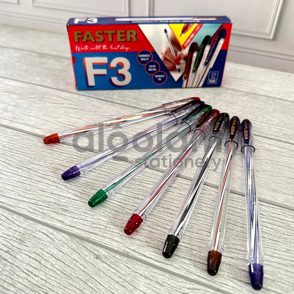 

Dijual murah SELUSIN 12 PCS Ballpoint Bolpen Faster F3 5 mm Pulpen Faster F3 5mm KGN