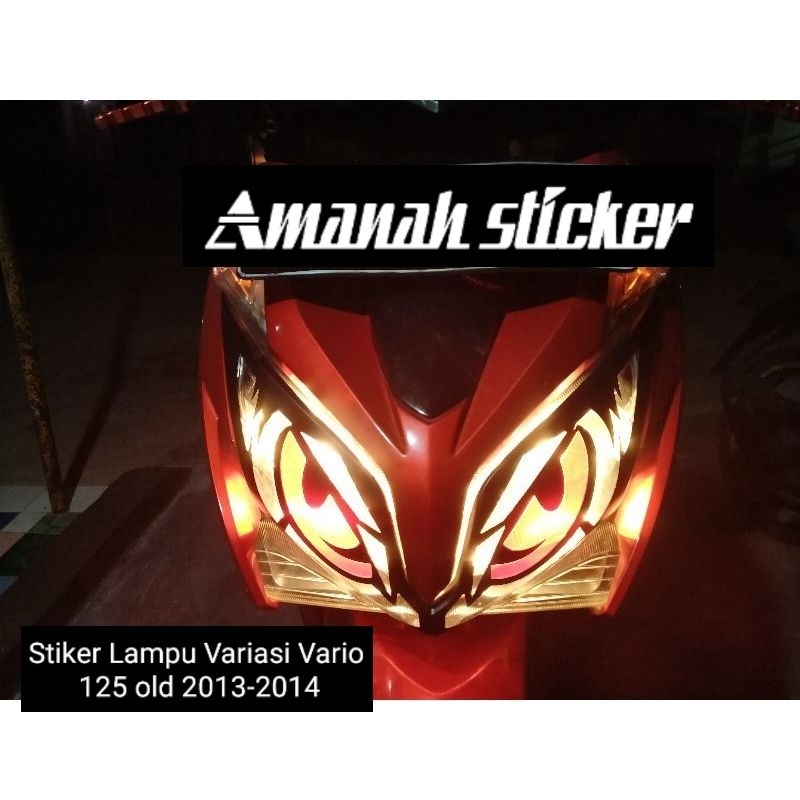 Stiker Lampu Variasi Vario 125 old 2013-2014/Stiker mata elang Vario 125 old