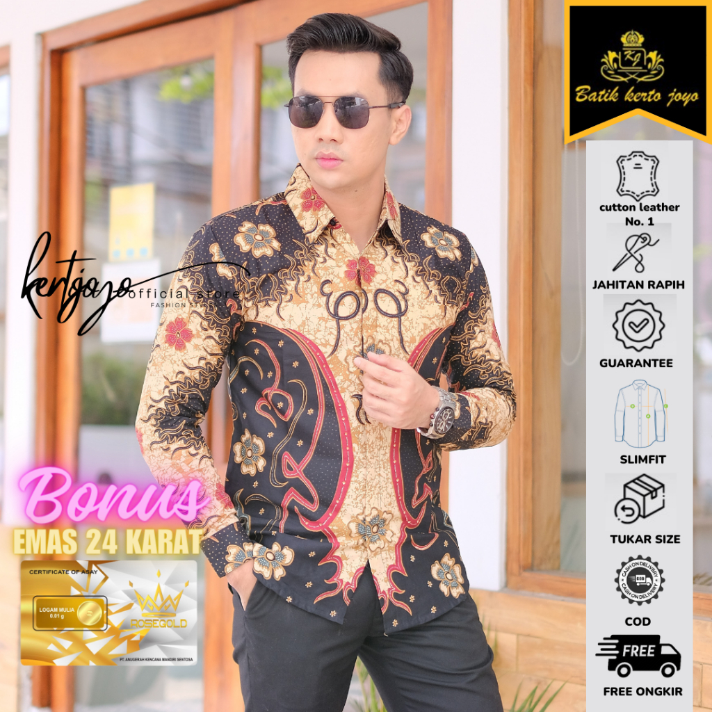 Batik pria modern slimfit Baju Batik Pria Lengan Panjang slimfit baju batik pria MODERN Slimfit prem