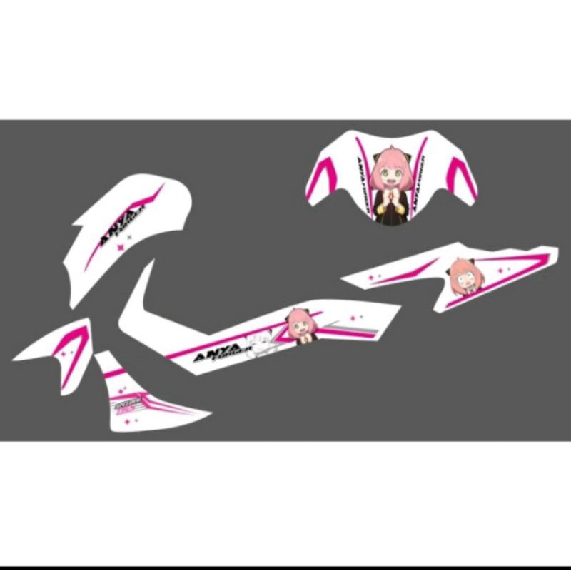 STICKER STRIPING CUSTOM NMAX NEW 155 TRANSPARAN MOTIF ANIME ANYA FORGER