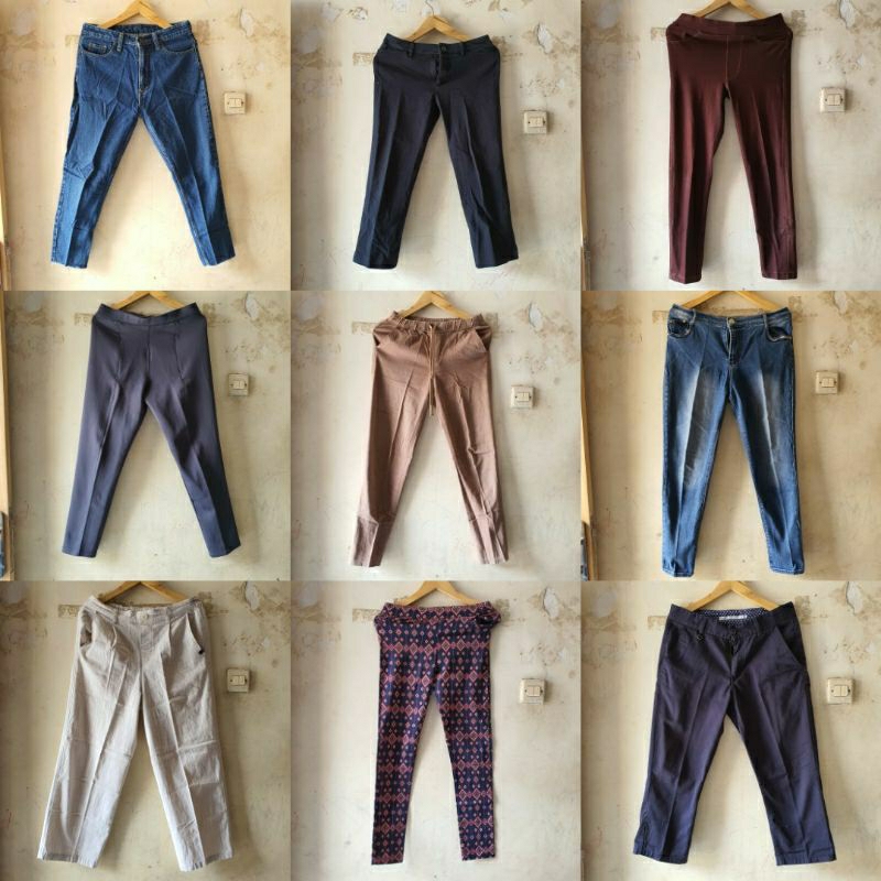 LINK PRELOVED CELANA JEAN KAIN SCUBA MODEL BAGGY SKINNY KULOT