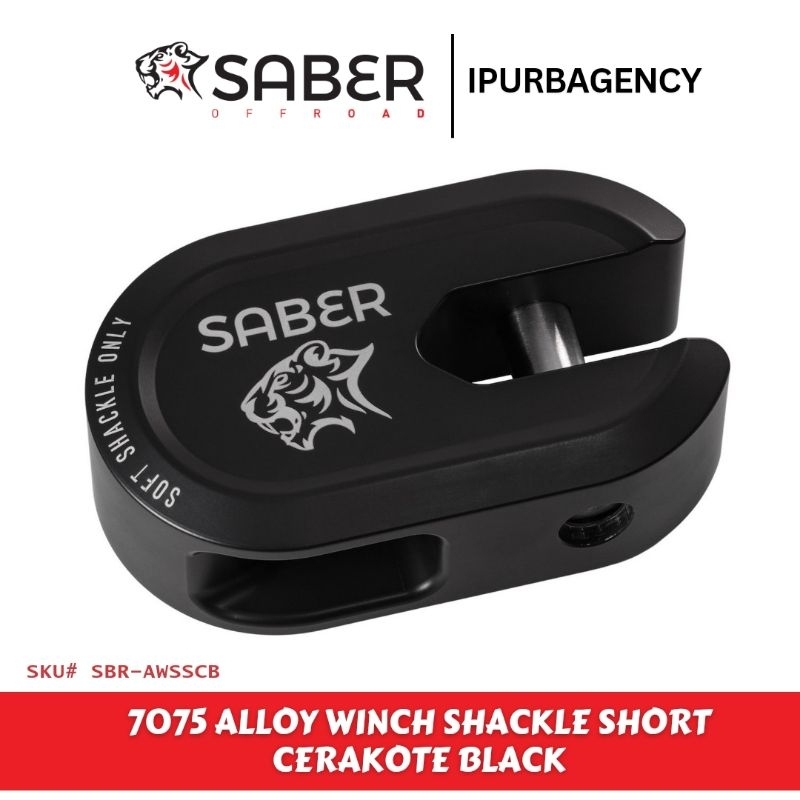 SABER 7075 ALLOY WINCH SHACKLE SHORT CERAKOTE