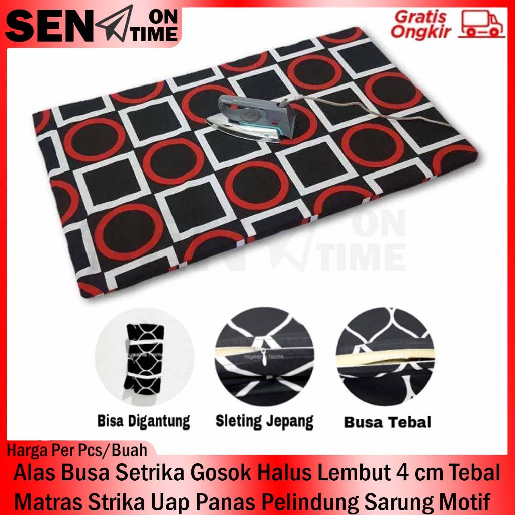 Alas Setrika Busa Gosok Tebal 4 Cm Foam Kasur Tatakan Seterika Uap Panas Pelindung Sarung Meja Baju 