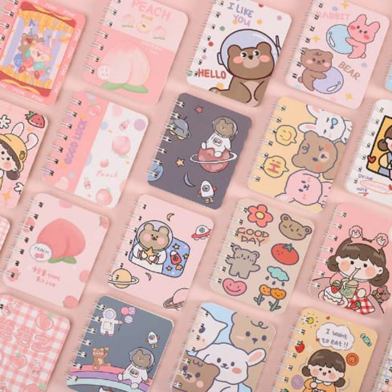 Notebook mini aesthetic/notebook A7 Karakter/notebook lucu kartun keren