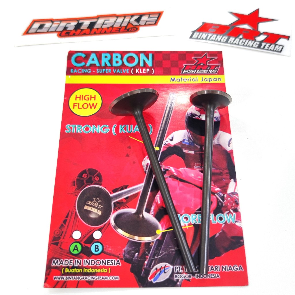 Klep BRT Carbon AA AB 31 25 34 29 36 31 28 24 29 24 26 23 Batang 5mm 5 mm KLX CRF TIGER MEGAPRO JUPI