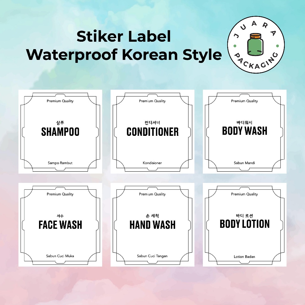 

Stiker Label BW Waterproof Korean Style – Stiker Vinyl Tahan Air untuk Botol & Wadah Perlengkapan Rumah, Kamar Mandi, Dapur, dan Area Cuci, Desain Tulisan Korea Minimalis Elegan