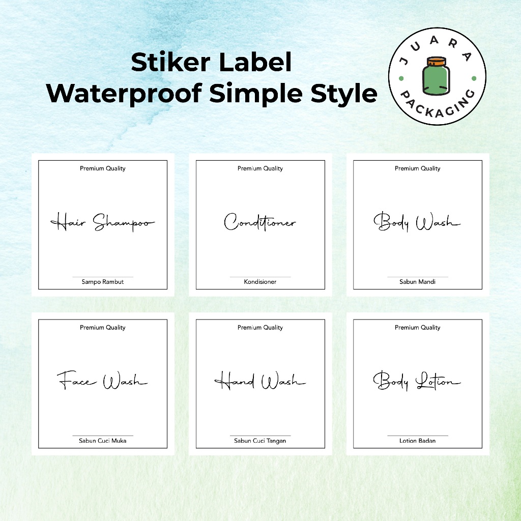 

Stiker Label BW Waterproof Simple Style Stiker Vinyl Perlengkapan Rumah Kamar Mandi Dapur Cuci