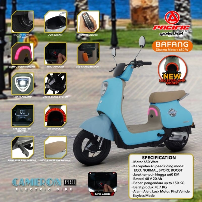 sepeda Vespa listrik Pacific Cameron Pro