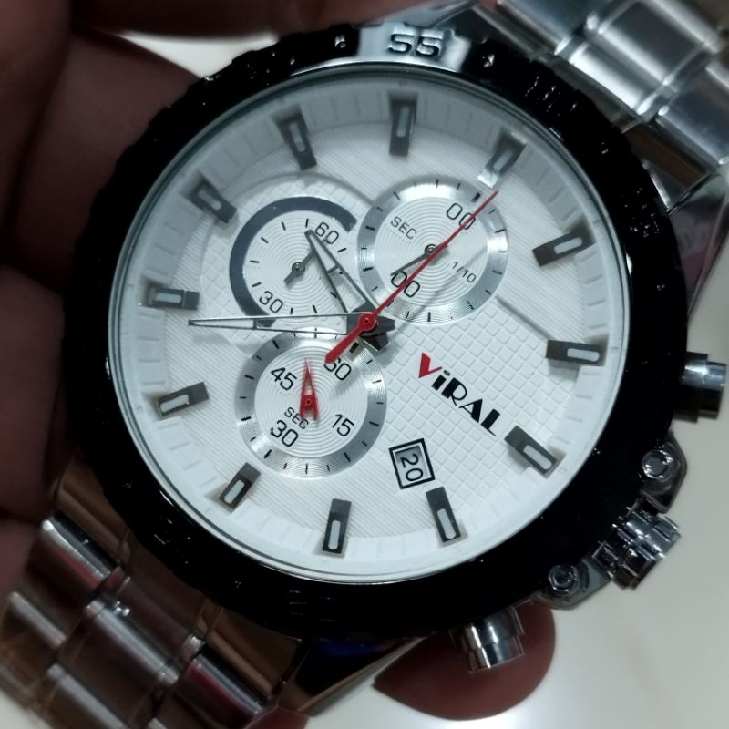 VIRAL JAM TANGAN PRIA COWOK ANTI TAHAN AIR SPORT RANTAI VIRAL ORIGINAL ORI 100% terbaru mewah