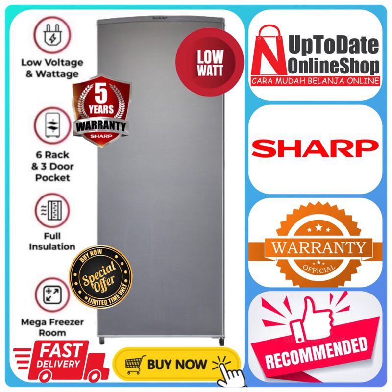 SHARP FREEZER FJM 189 NSS FJM189 NSS 6 RAK FREESER ES BATU ASI SHARP LEMARI ES FREEZER