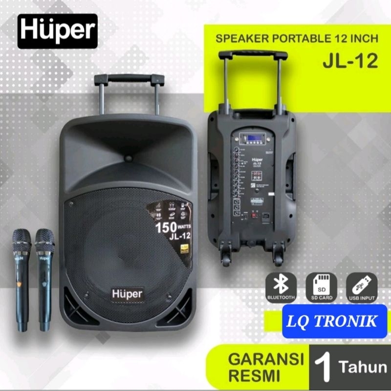 SPEAKER PORTABLE MURAH BASS 12 INCH HUPER JL-12 BLUETOOTH