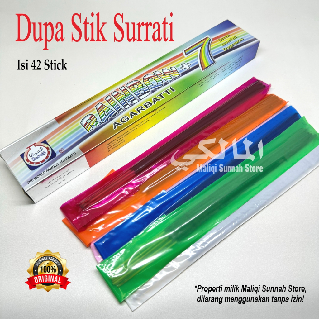 Dupa Stik / Dupa Lidi Rainbow Agarbati Surrati Original Saudi isi 42 Stik
