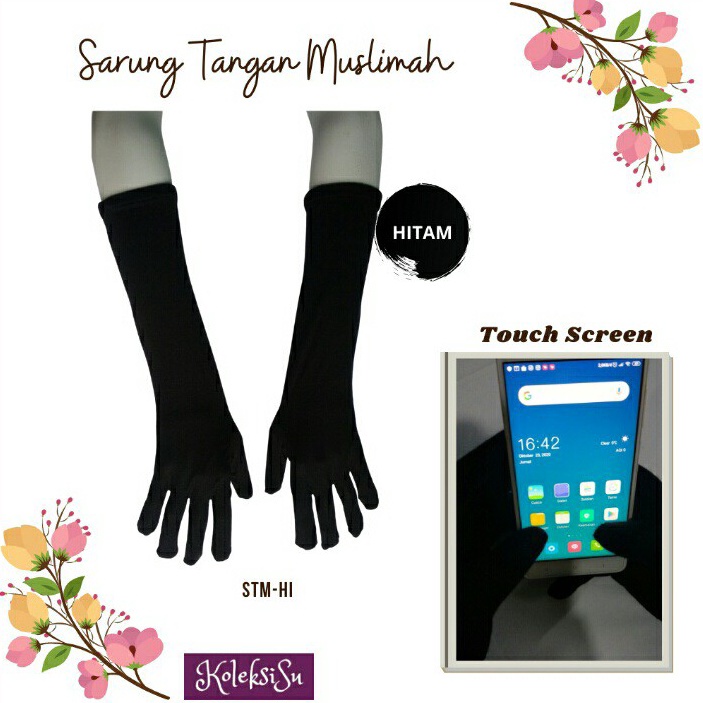 SarungManset Kaos Tangan Panjang Wanita Muslimah Touchscreen Panjang Syari Syari Full Jari