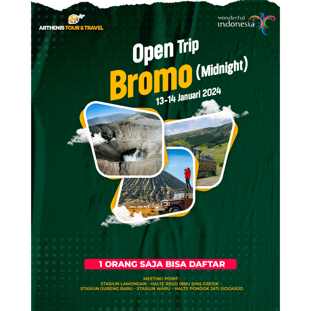 OPEN TRIP BROMO MIDNIGHT START SURABAYA 13-14 JANUARI 2024