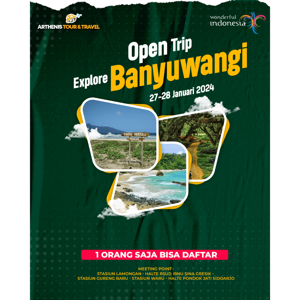 OPEN TRIP EXPLORE BANYUWANGI START SURABAYA 27-28 JANUARI 2024